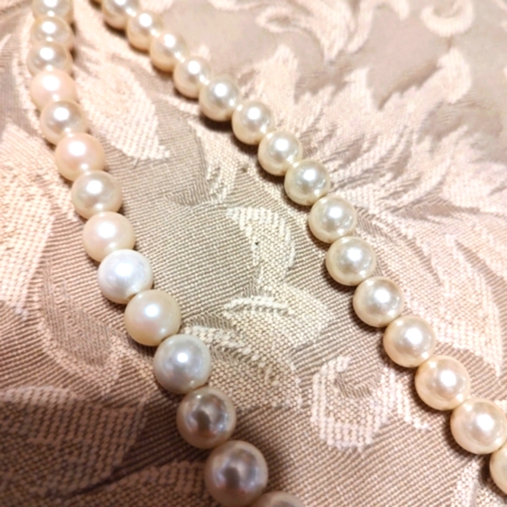 🐦⬛ Exquisite Art Deco Inspired Vivid White Pearl & Silver Statement Necklace - Picture 10 of 13